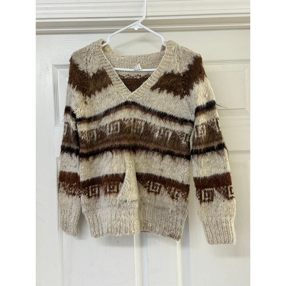 Handmade Alpaca Wool Sweater Hoodie